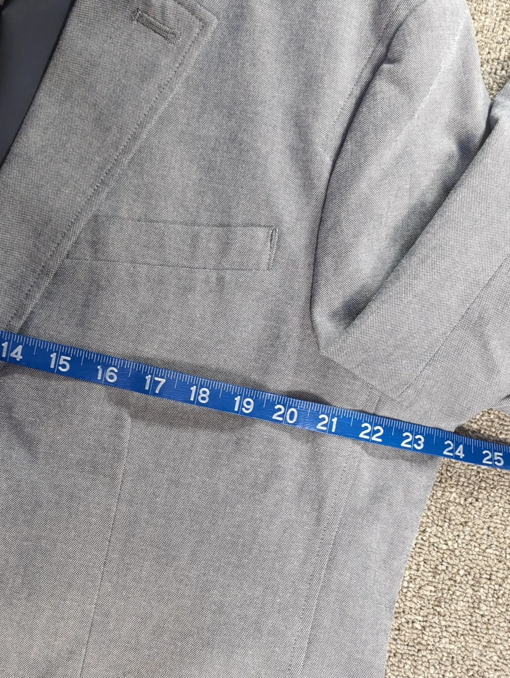 L.L. Bean Canvas Sport Coat Size 44Reg In Chambray Cotton Blue